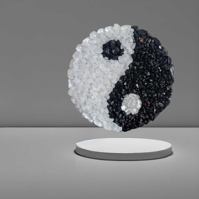 Símbolo Yang Yang Pedras Naturais 20 cm