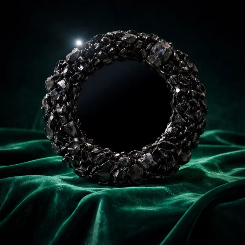 Espelho Negro Em Turmalina 20 Cm Negro