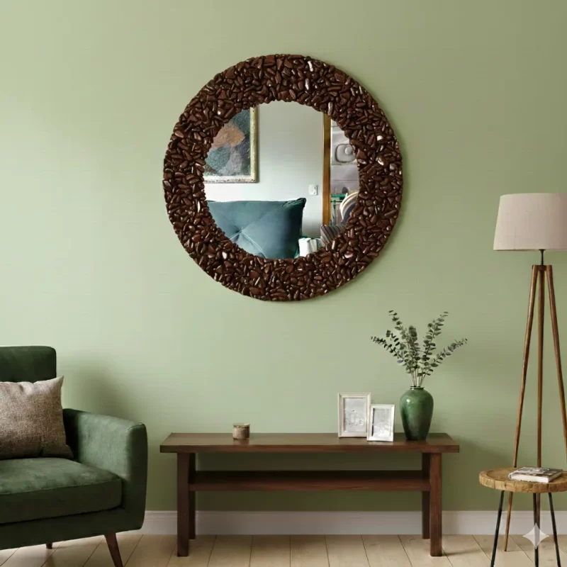 Espelho Olho De Tigre Natural 50 Cm