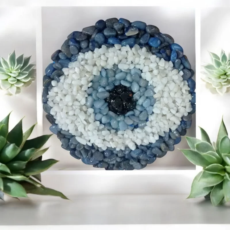 Mandala Olho Grego Pedras Naturais para Parede E Porta